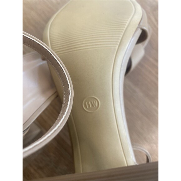 A New Day Shelly Heels Tan 11 Wide Ankle Strap Block Heel Memory Foam NEW - Picture 15 of 16